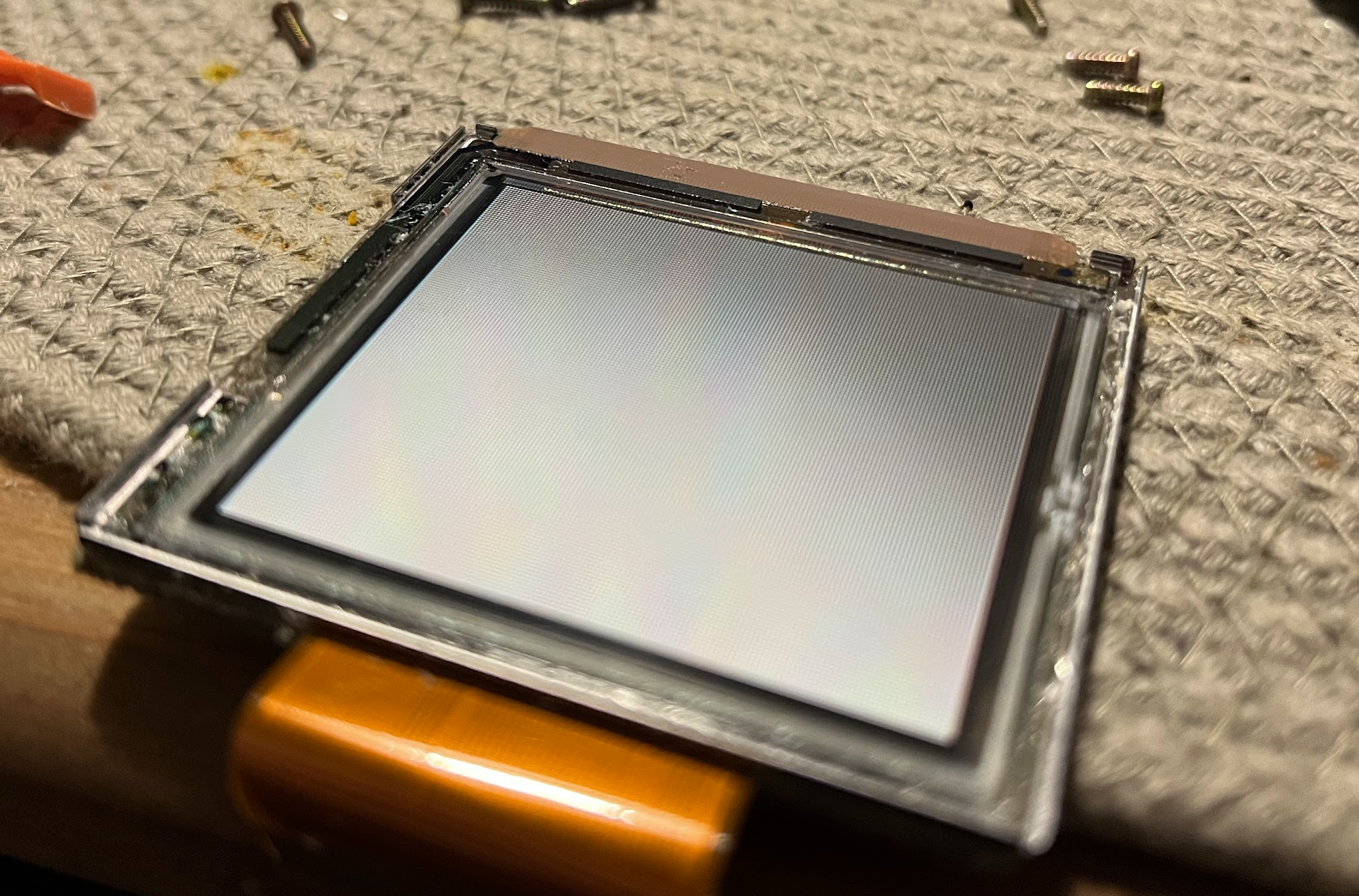 polarizer film cleared screen