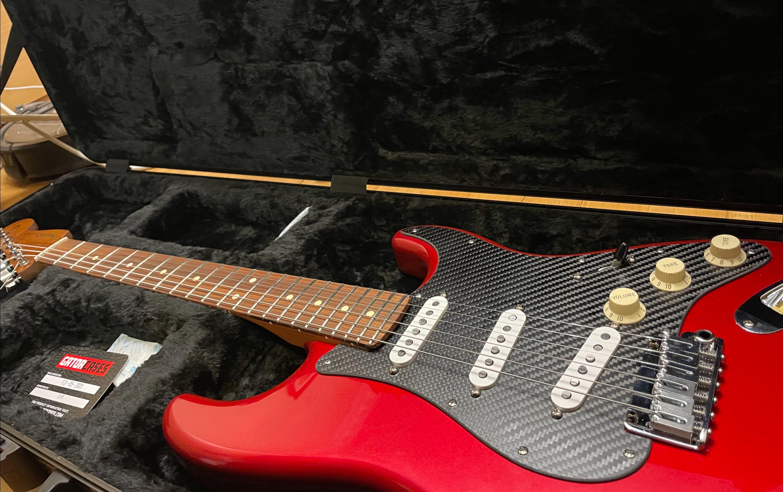 A assembled stratocaster.